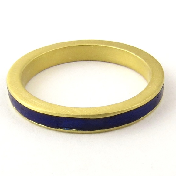 Vintage Gucci 18 Karat Yellow Gold and Enamel Ring Size 4.5 #4756 - Picture 1 of 6